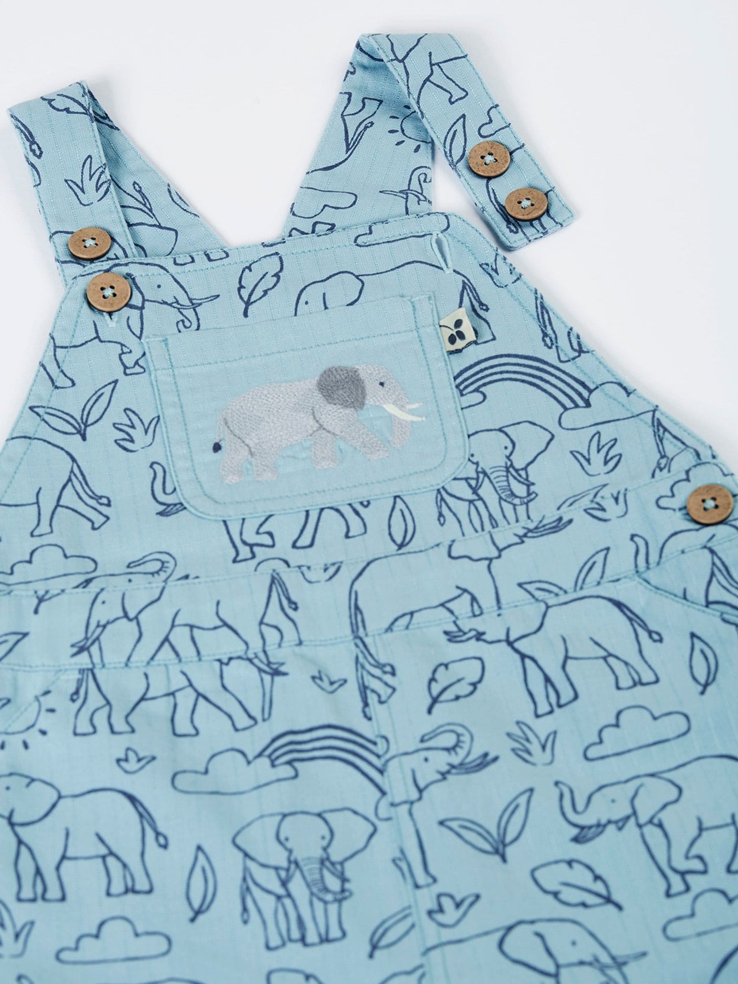 Frugi Blue Matthew Short Dungarees image 3