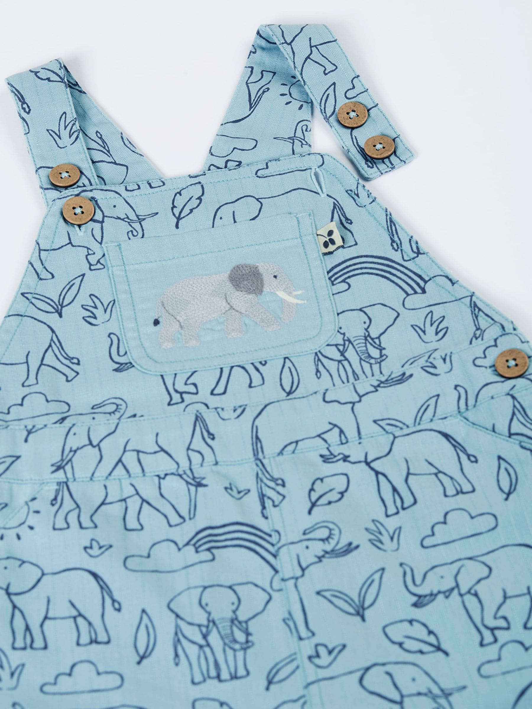 Frugi Blue Matthew Short Dungarees image 3