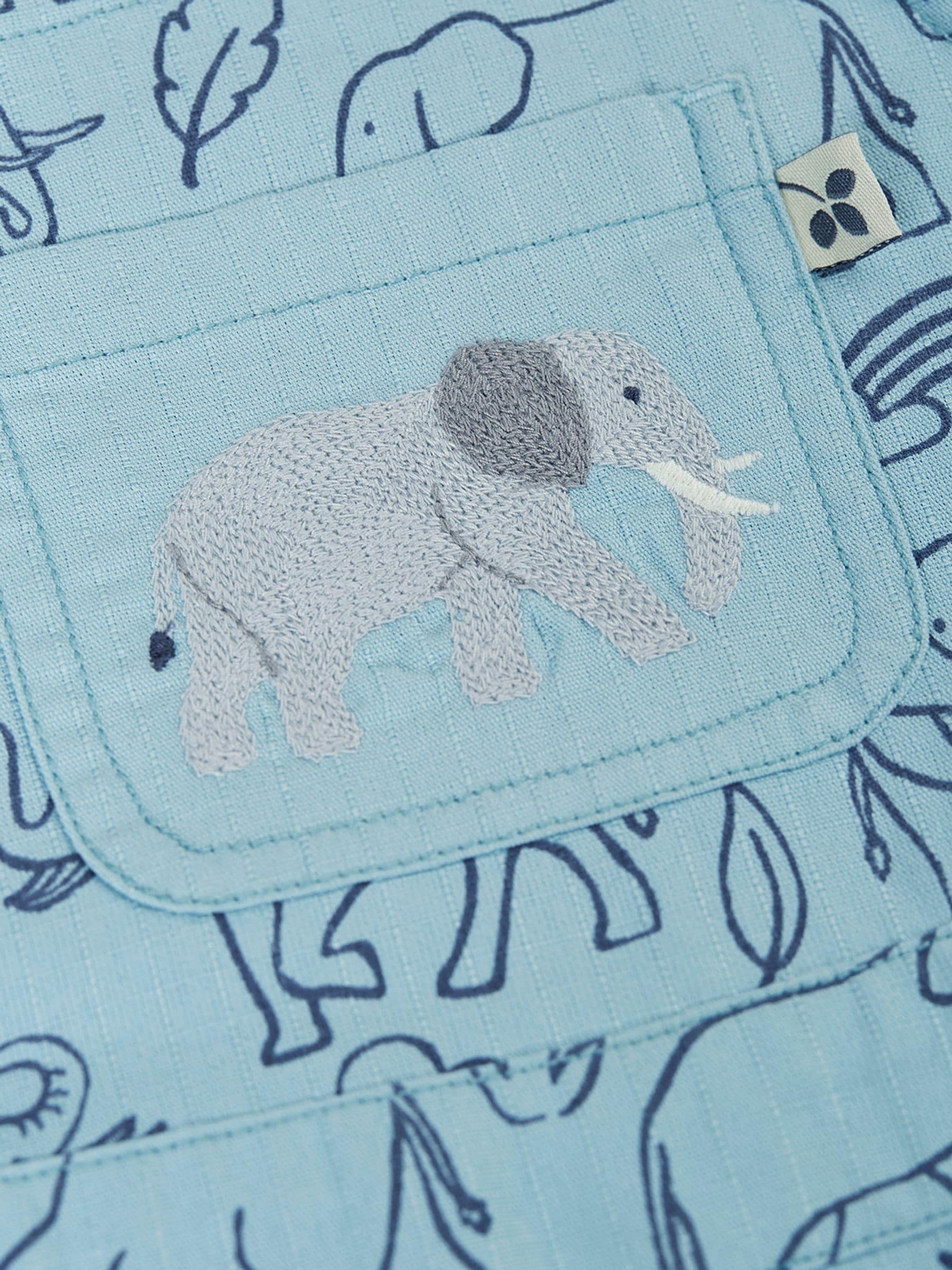 Frugi Blue Matthew Short Dungarees image 4