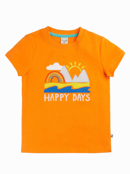 Frugi Orange Carsen Applique T-shirt image 3