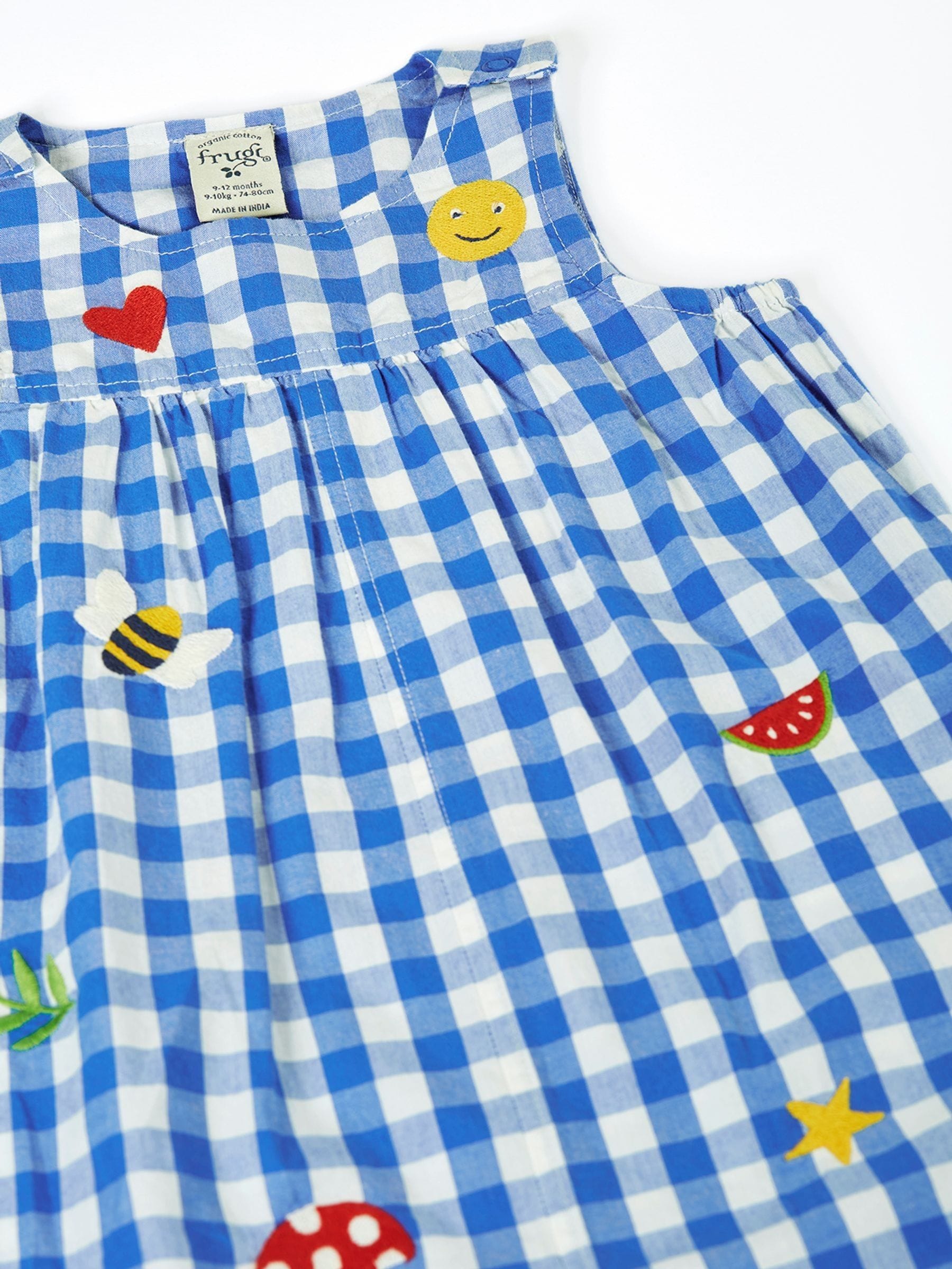 Frugi Blue Summer Short Dungarees image 2