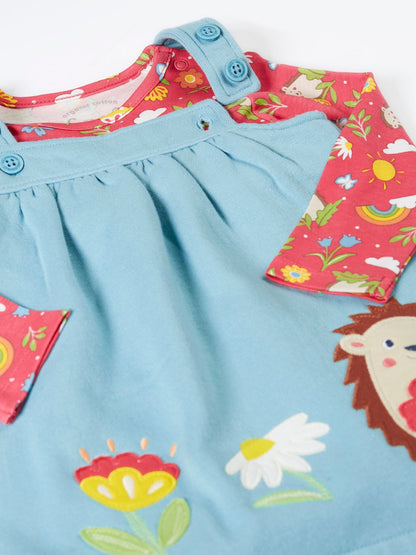 Frugi Blue Pippa Pinafore Dress image 2