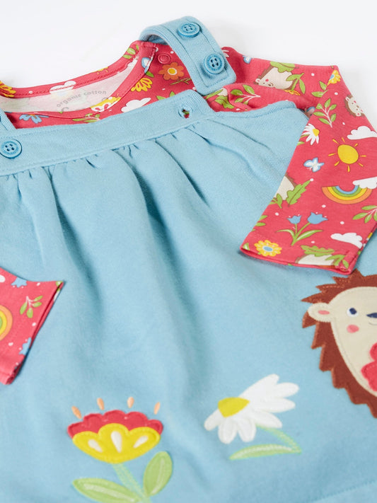 Frugi Blue Pippa Pinafore Dress image 2