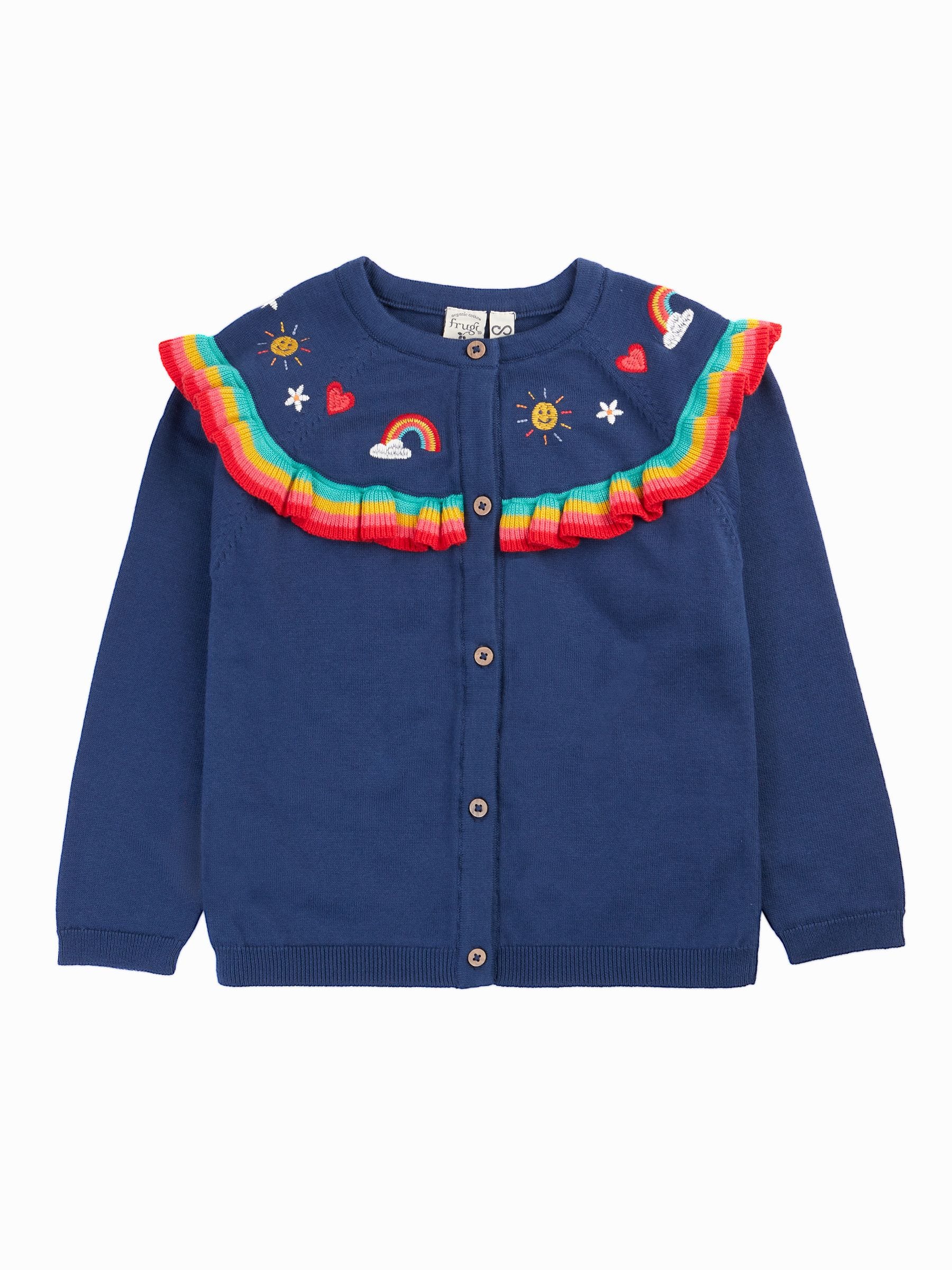 Dsiney Kidz - Frugi Blue Little Romi Ruffle Cardigan image 1