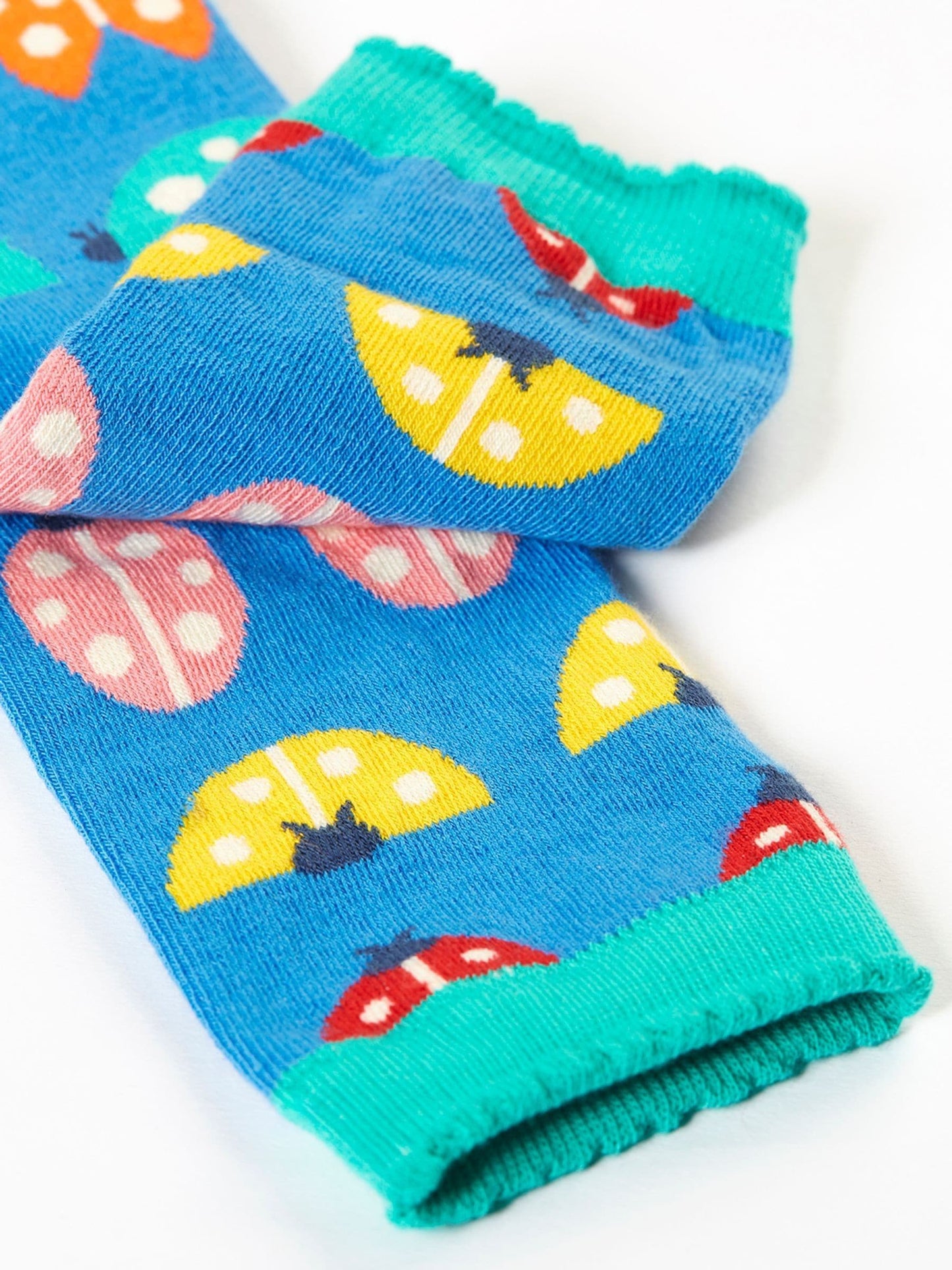 Frugi Blue Little Knitted Leggings image 4