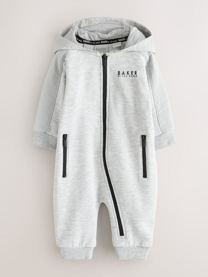 Baker by Ted Baker Grey Hooded Zip Romper image 1