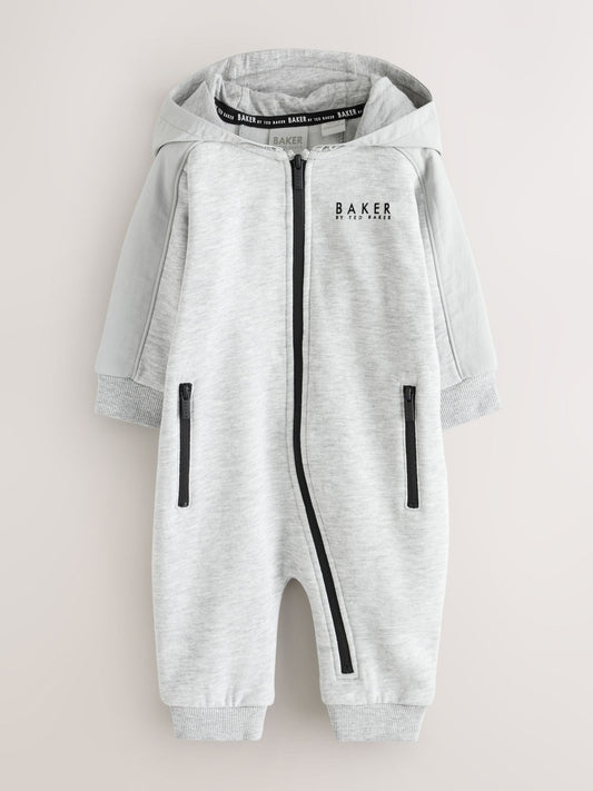 Baker by Ted Baker Grey Hooded Zip Romper image 1