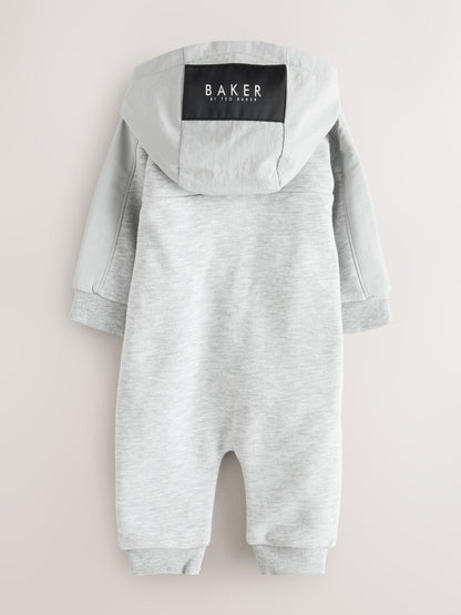 Baker by Ted Baker Grey Hooded Zip Romper image 2