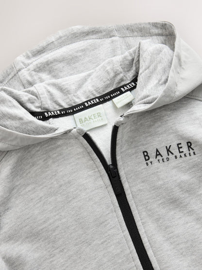 Baker by Ted Baker Grey Hooded Zip Romper image 3