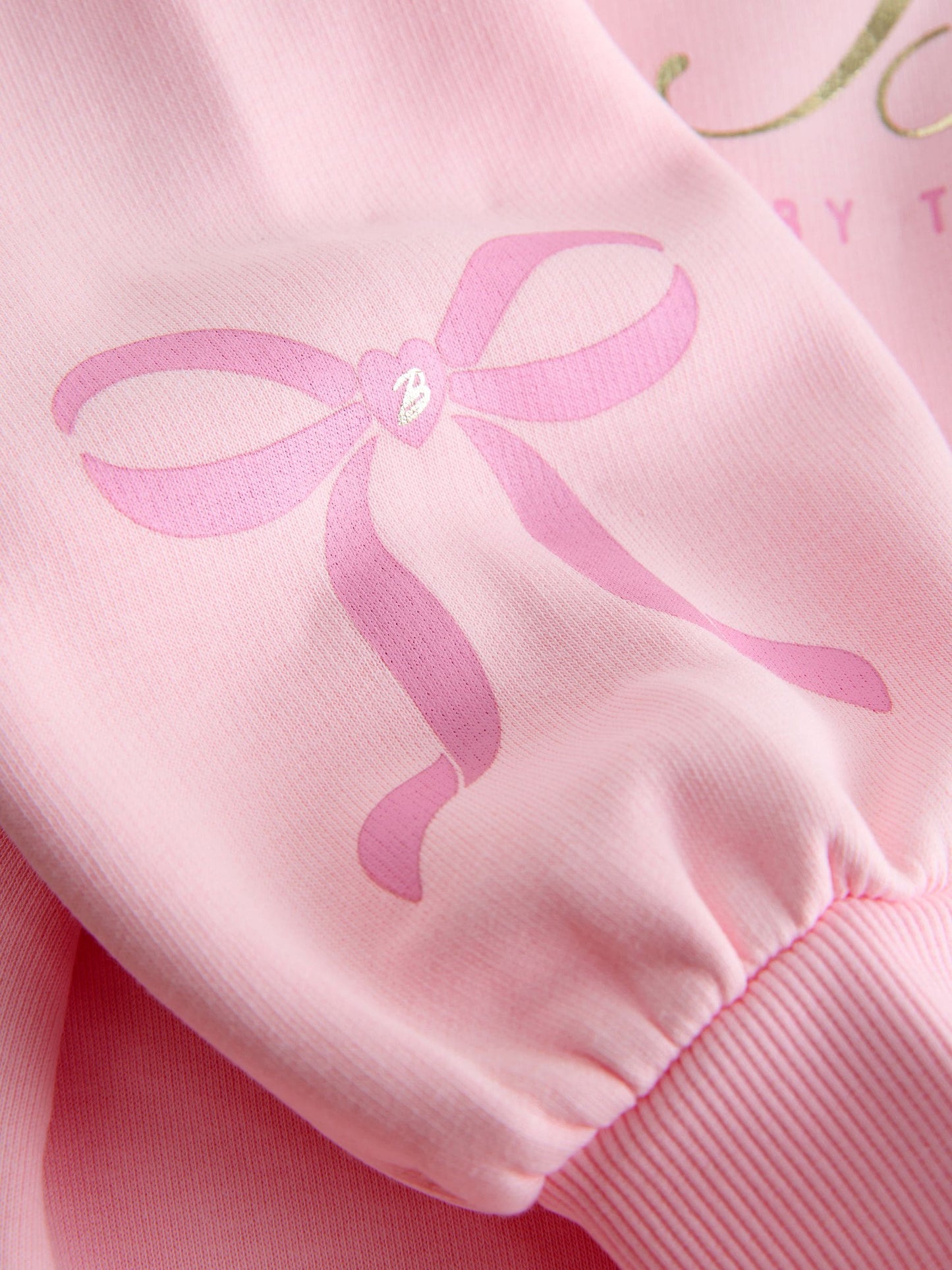 Baker by Ted Baker Oversized Bow Graphic Pink Hoodie image 10