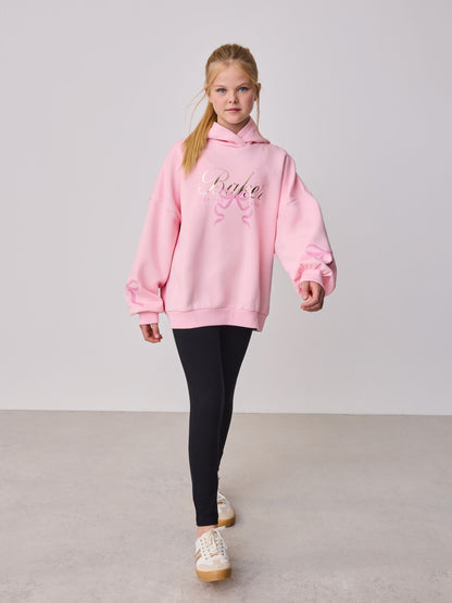 Baker by Ted Baker Oversized Bow Graphic Pink Hoodie image 3