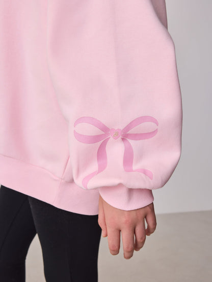 Baker by Ted Baker Oversized Bow Graphic Pink Hoodie image 5