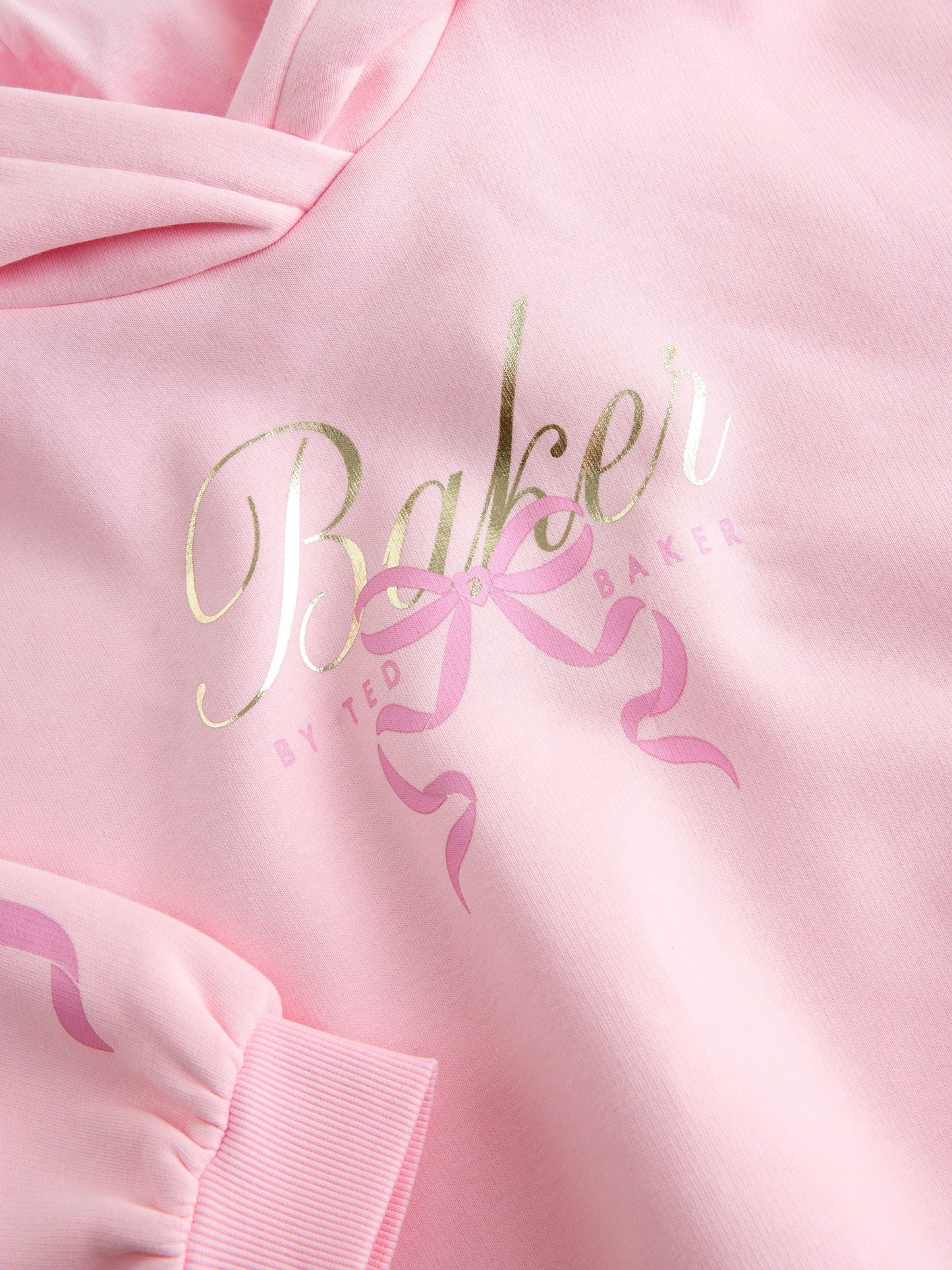 Baker by Ted Baker Oversized Bow Graphic Pink Hoodie image 9