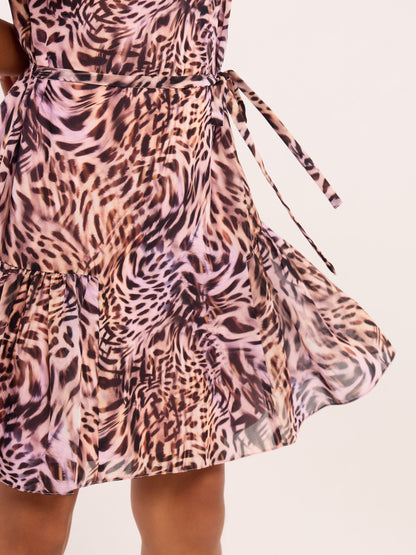 Dsiney Kidz - Lipsy Pink Leopard Printed Chiffon Dress (5-16yrs) image 5