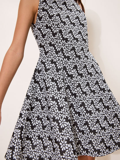 Dsiney Kidz - Lipsy Black/White Floral Jersey Jacquard Dress (5-16yrs) image 2