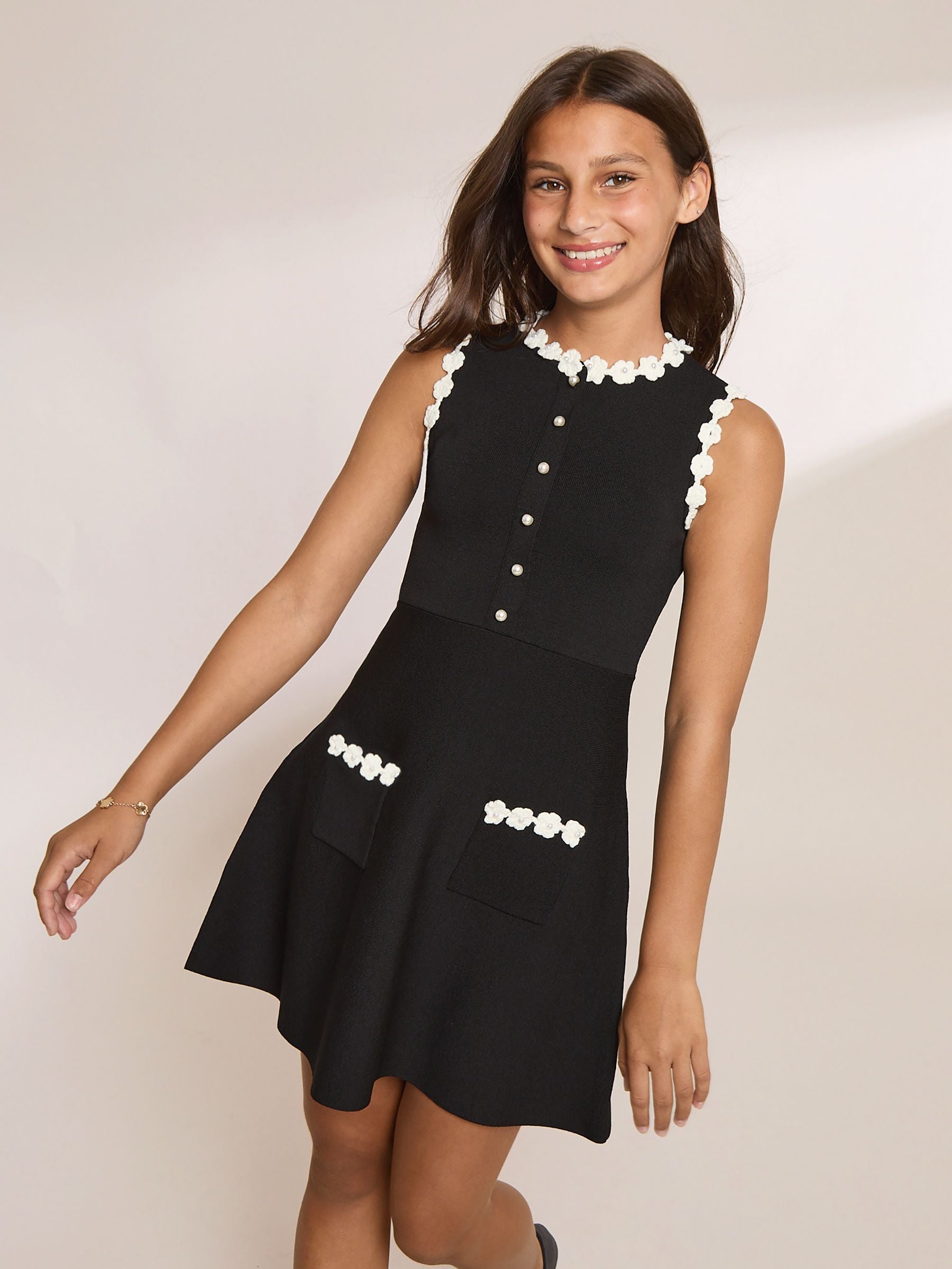 Dsiney Kidz - Lipsy Black Sleeveless Knit Dress (5-16yrs) image 1
