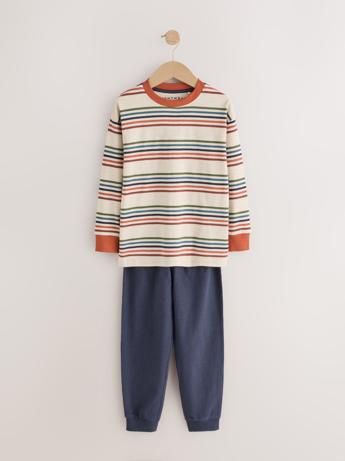 Orange/Navy/Green Stripe Long Sleeve Jogger Pyjamas Set 3 Pack (3-16yrs) - image 2