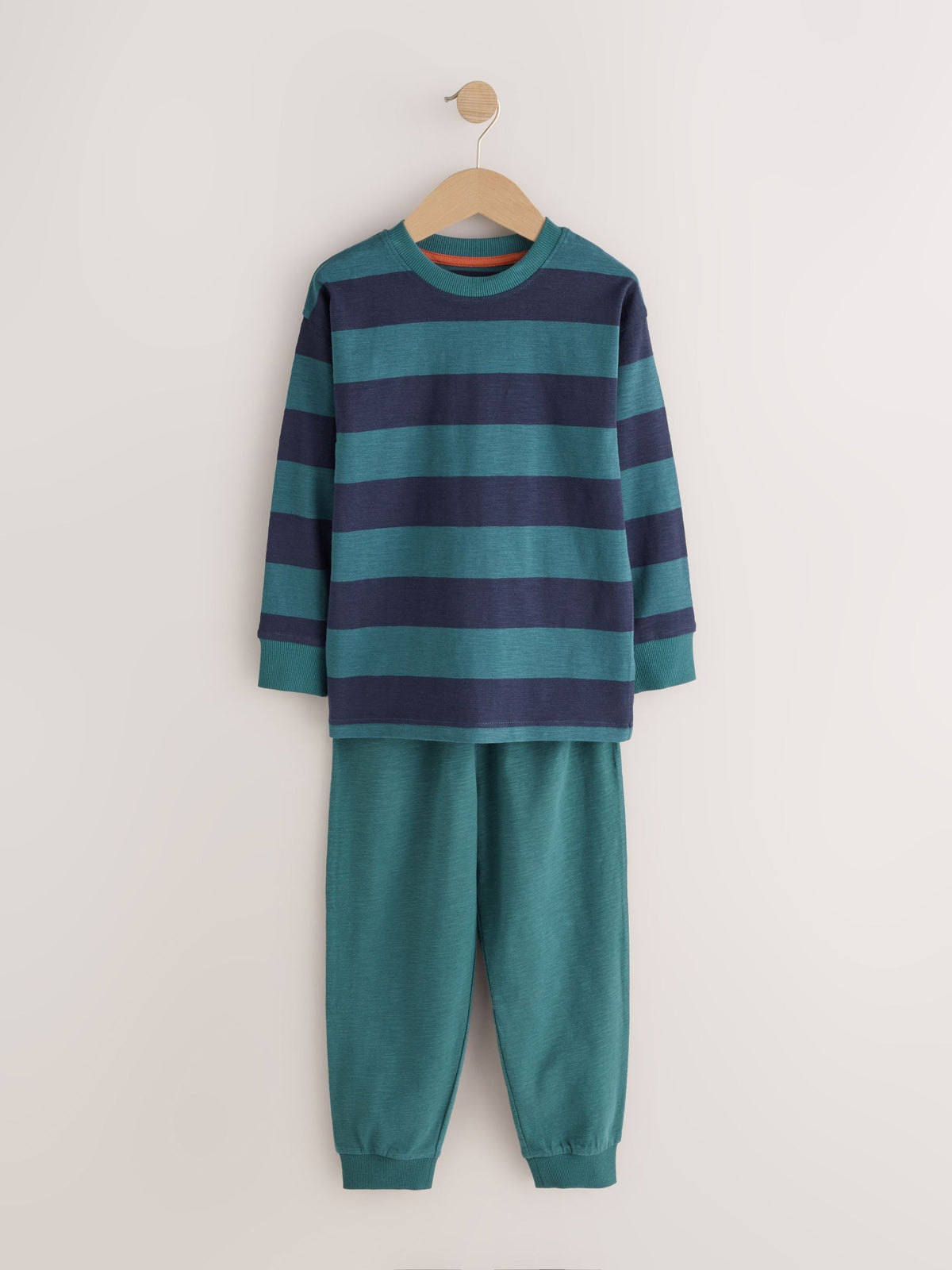 Orange/Navy/Green Stripe Long Sleeve Jogger Pyjamas Set 3 Pack (3-16yrs) - image 5