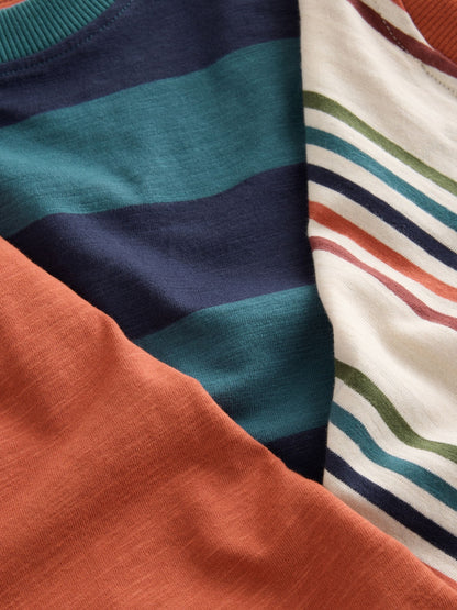 Orange/Navy/Green Stripe Long Sleeve Jogger Pyjamas Set 3 Pack (3-16yrs) - image 6