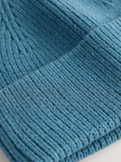 Teal Blue Knitted Beanie Hat (1-16yrs) - image 2