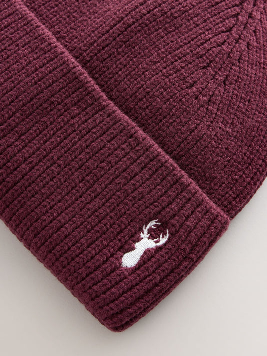 Dsiney Kidz - Plum Purple Stag Embroidered Knitted  Beanie Hat (1-16yrs) image 2