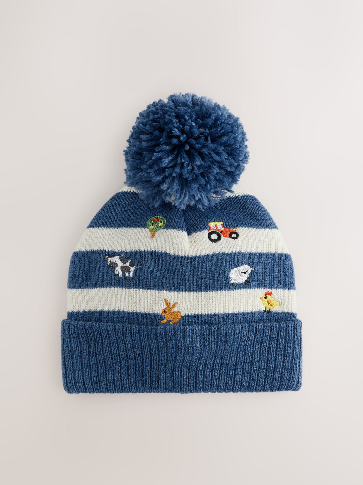 Dsiney Kidz - Blue Farm Embroidered Pom Beanie (3mths-16yrs) image 1