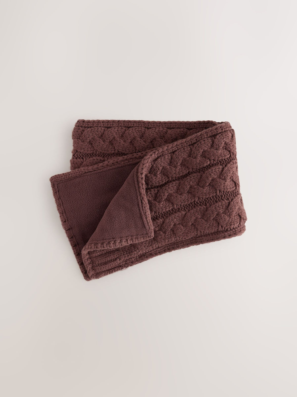 Chocolate Brown Cable Knitted Scarf (1-16yrs) - image 1