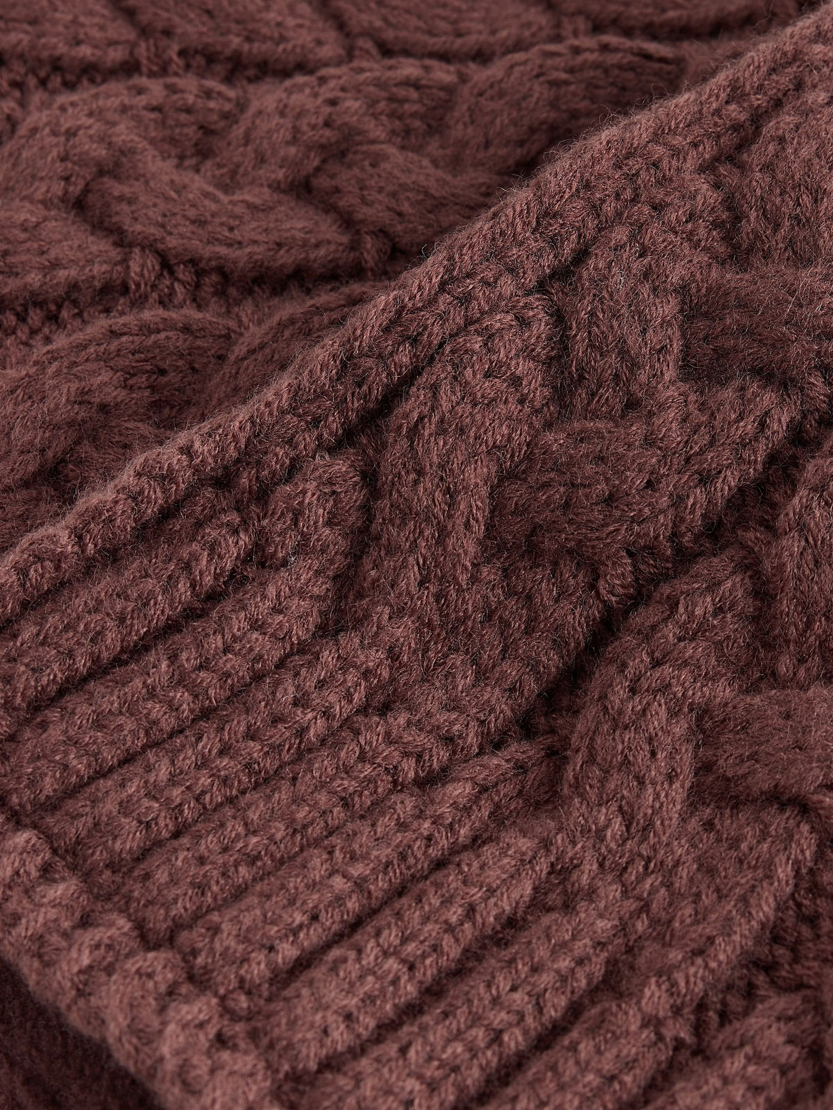 Chocolate Brown Cable Knitted Scarf (1-16yrs) - image 2