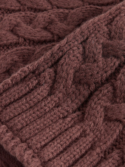 Chocolate Brown Cable Knitted Scarf (1-16yrs) - image 2