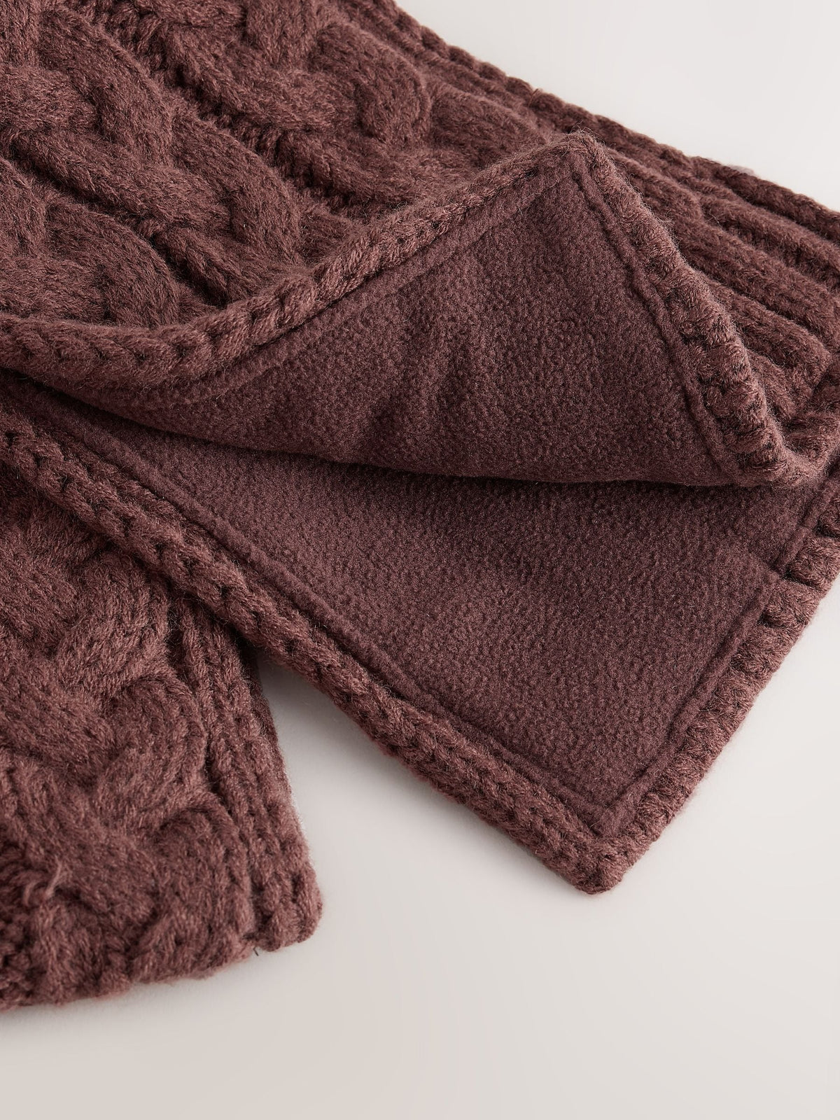 Chocolate Brown Cable Knitted Scarf (1-16yrs) - image 3