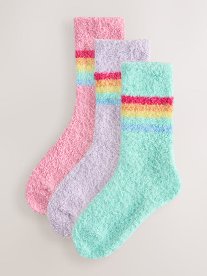 Little Bird by Jools Oliver Multi Stripe Pastel Cosy Ankle Socks 3 Pack - image 1