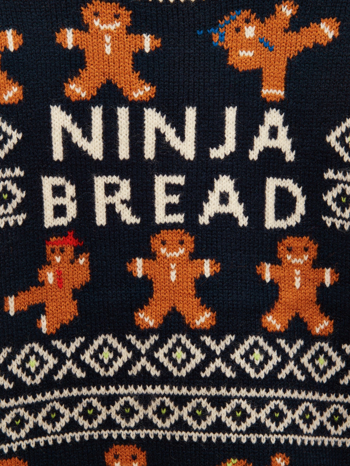 Joules Boys' Ninjabread Navy Crew Neck Knitted Jumper - image 3