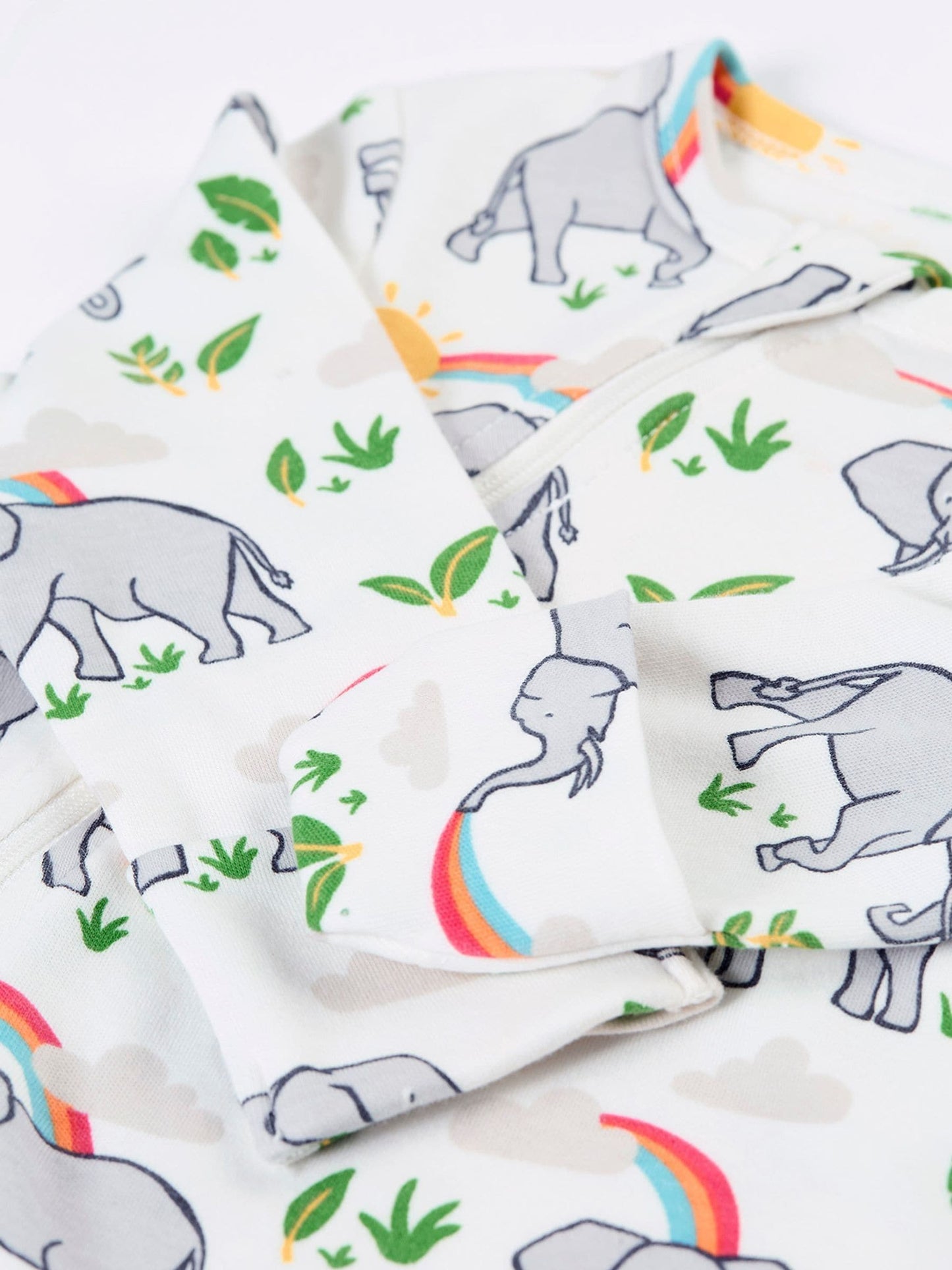 Frugi White Kimono Zip Babygrow image 2