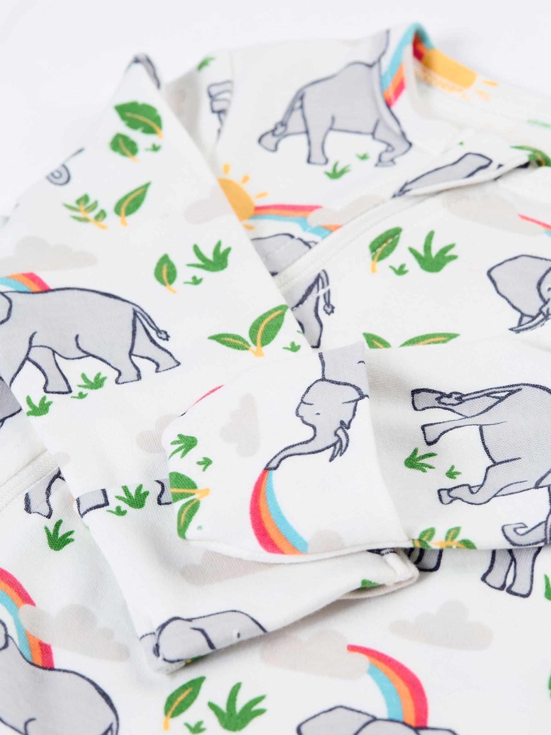 Frugi White Kimono Zip Babygrow image 2