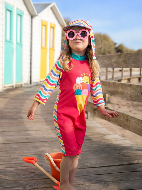 Frugi Pink Little Sunsafe Suit image 1