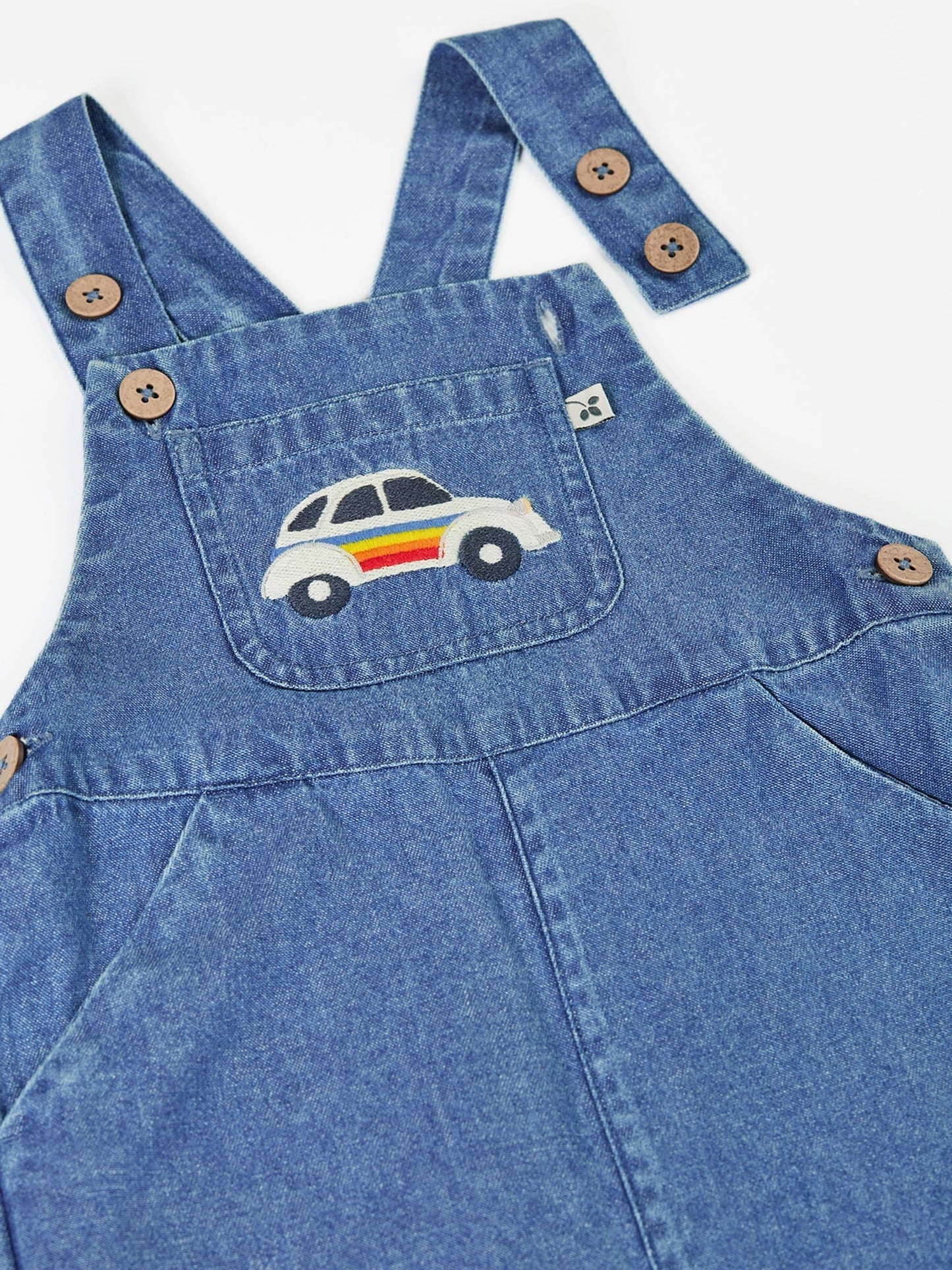 Frugi Blue Carnkie Denim Dungarees image 5
