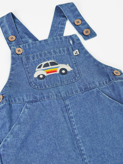 Frugi Blue Carnkie Denim Dungarees image 5