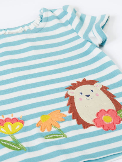 Frugi Blue Wendy Appliqué Top & Joggers Set image 2