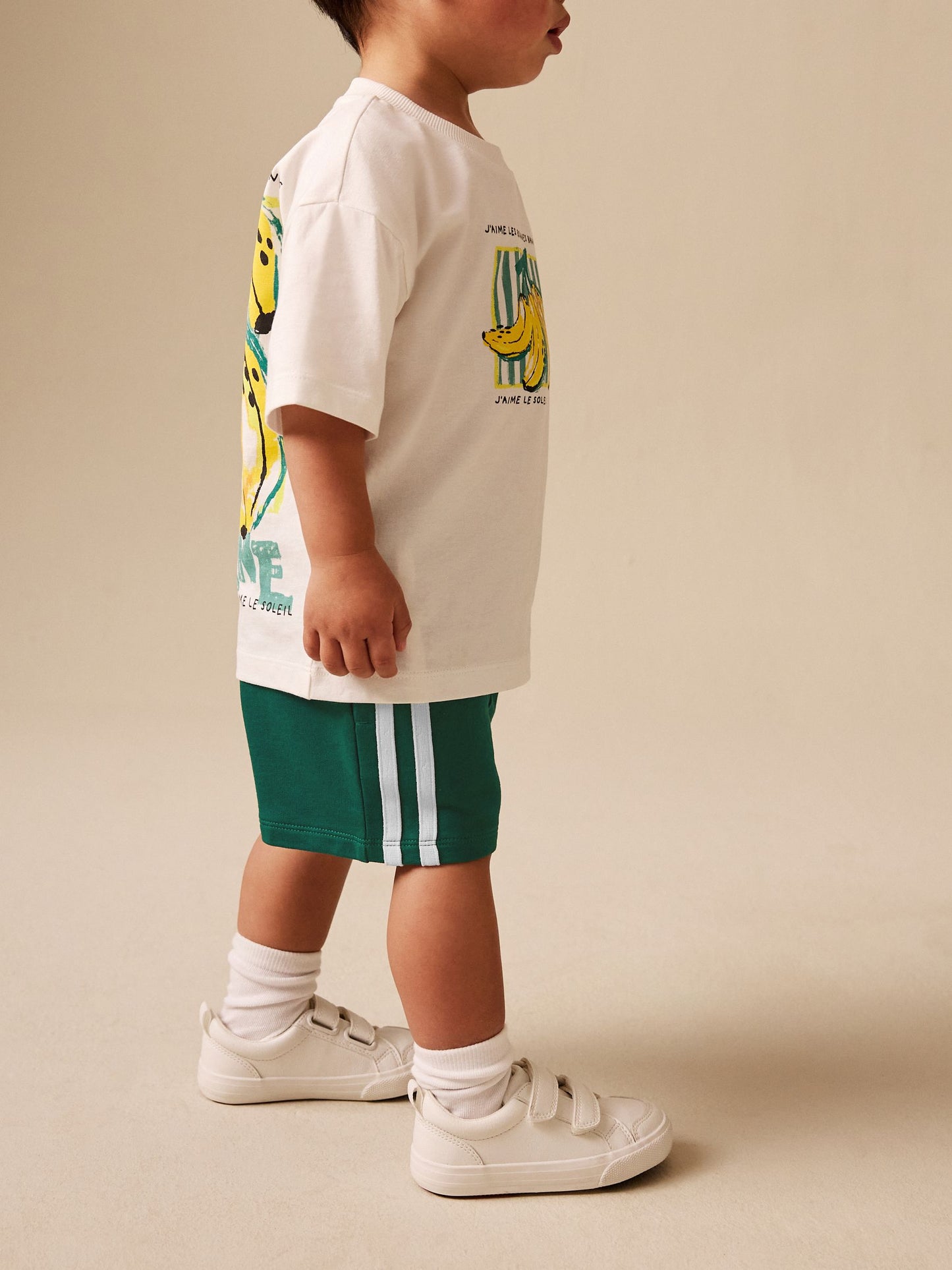 Green Side Stripe Jersey Shorts (3mths-7yrs) image 1