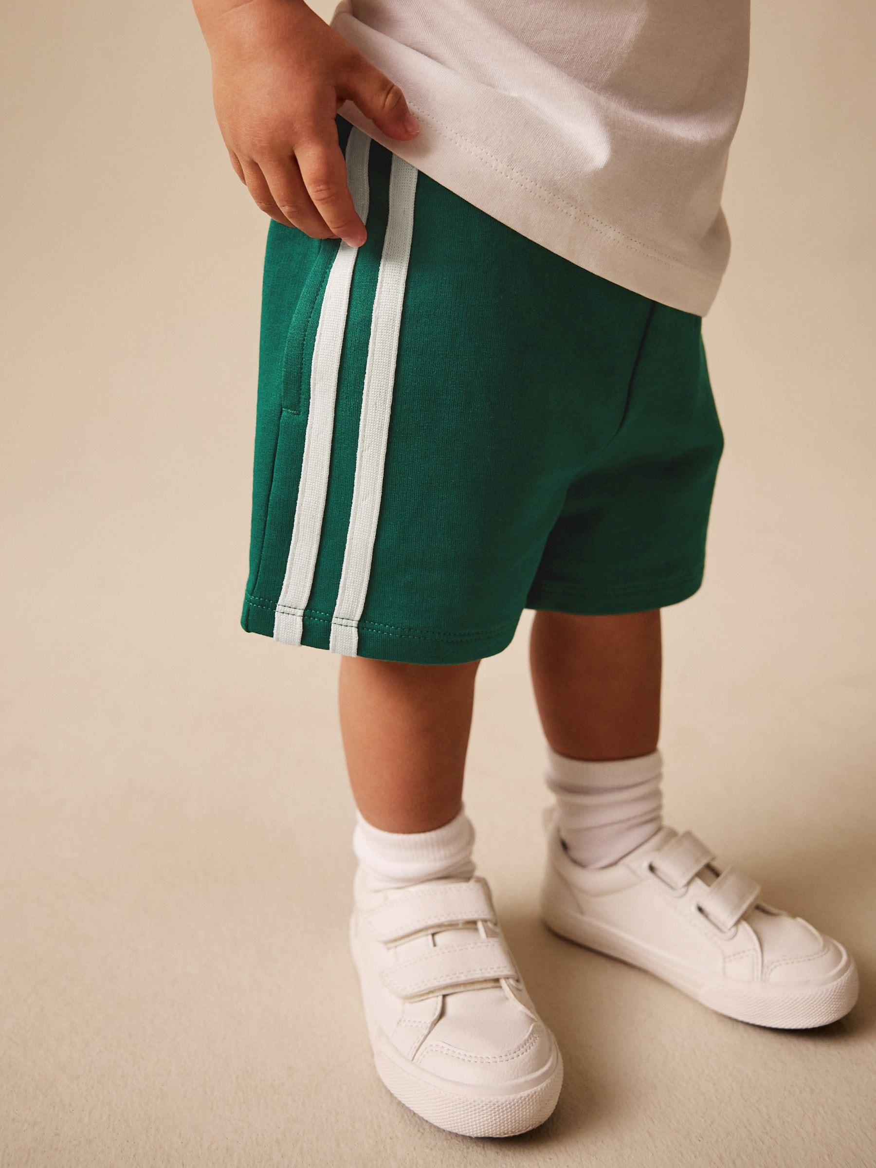 Green Side Stripe Jersey Shorts (3mths-7yrs) image 4