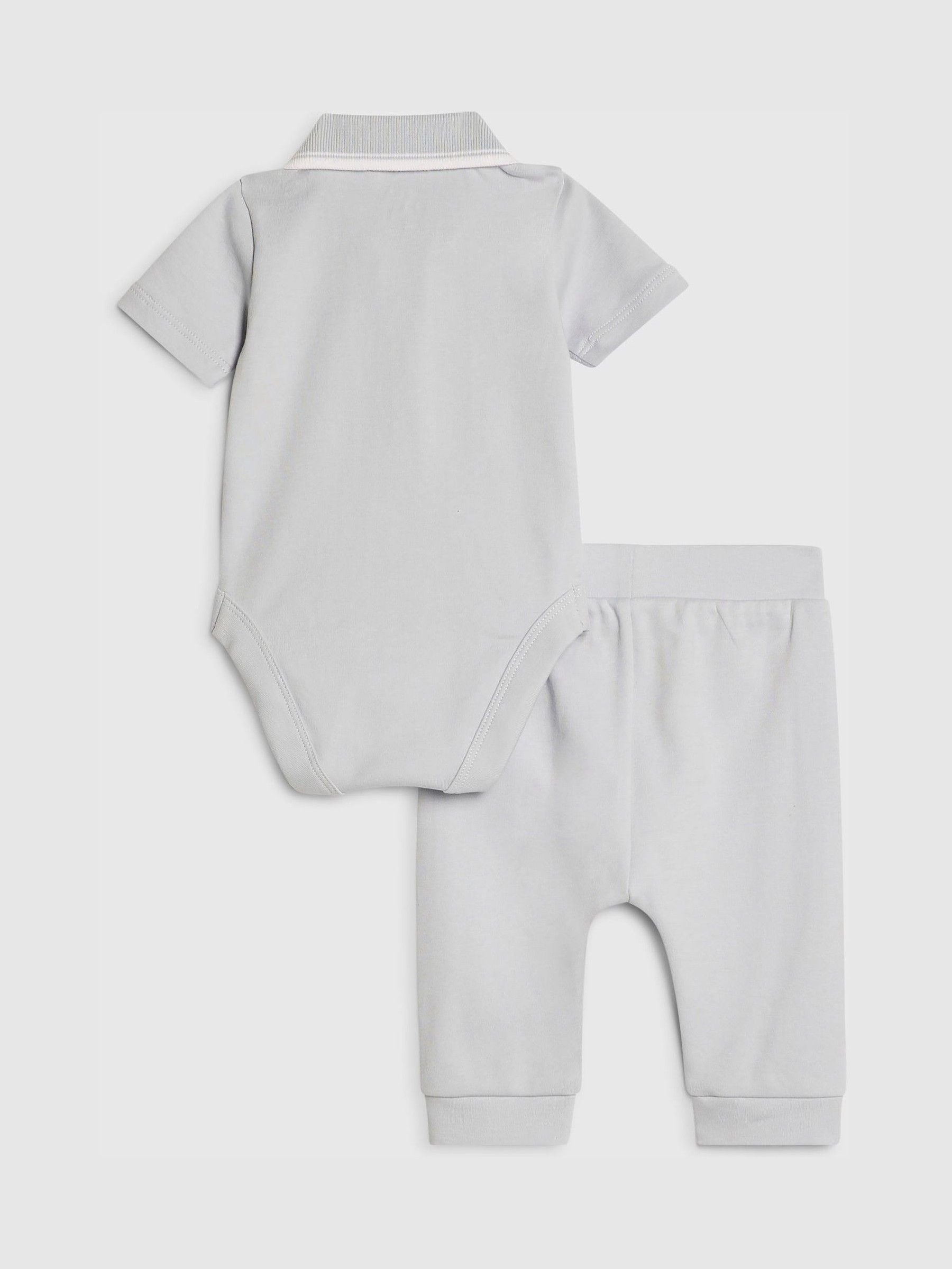 River Island Grey Zip Polo Tipped Bodysuit Set image 2