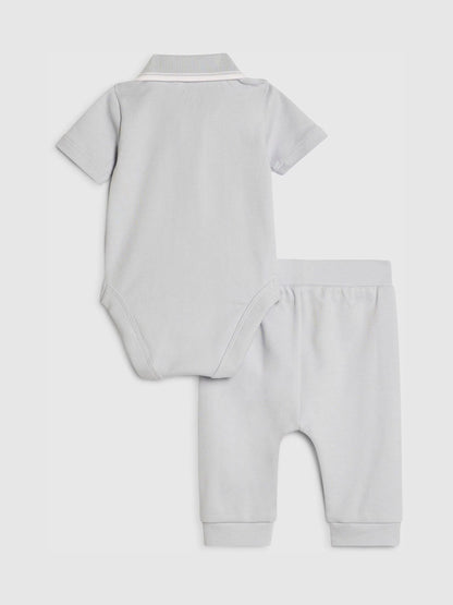 River Island Grey Zip Polo Tipped Bodysuit Set image 2