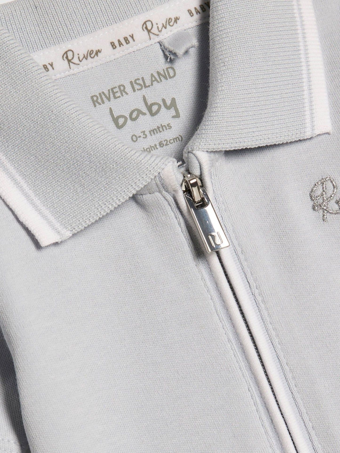 River Island Grey Zip Polo Tipped Bodysuit Set image 3
