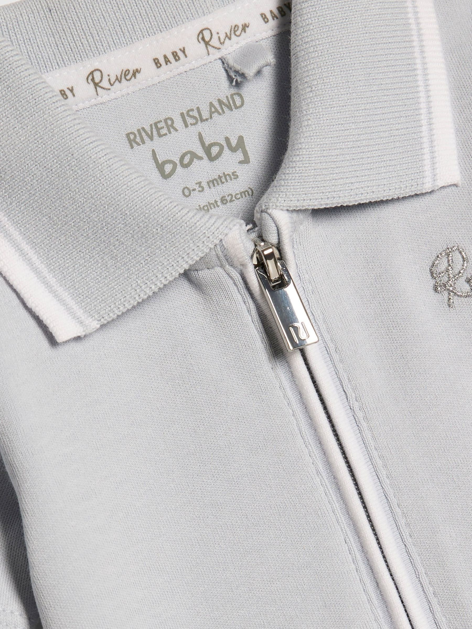 River Island Grey Zip Polo Tipped Bodysuit Set image 3