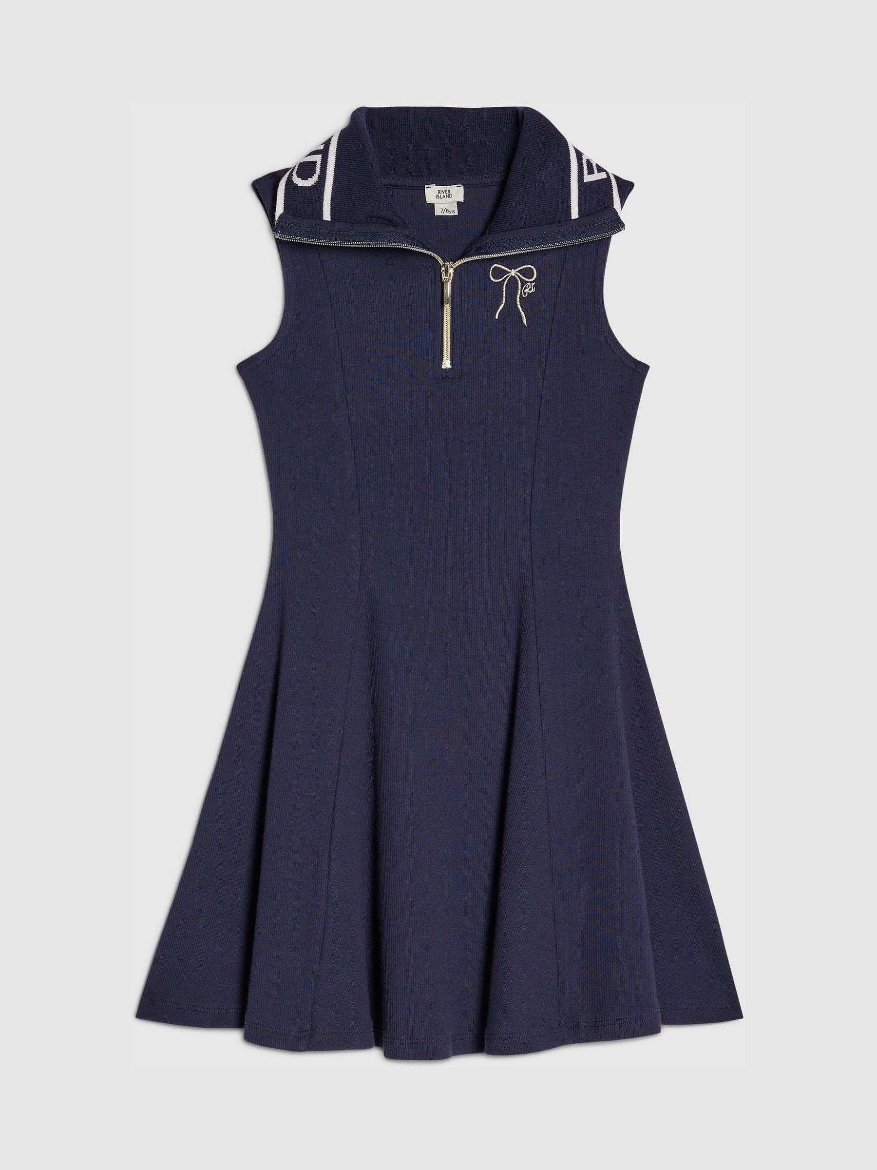 Dsiney Kidz - River Island Blue Logo Collar Polo Dress image 1