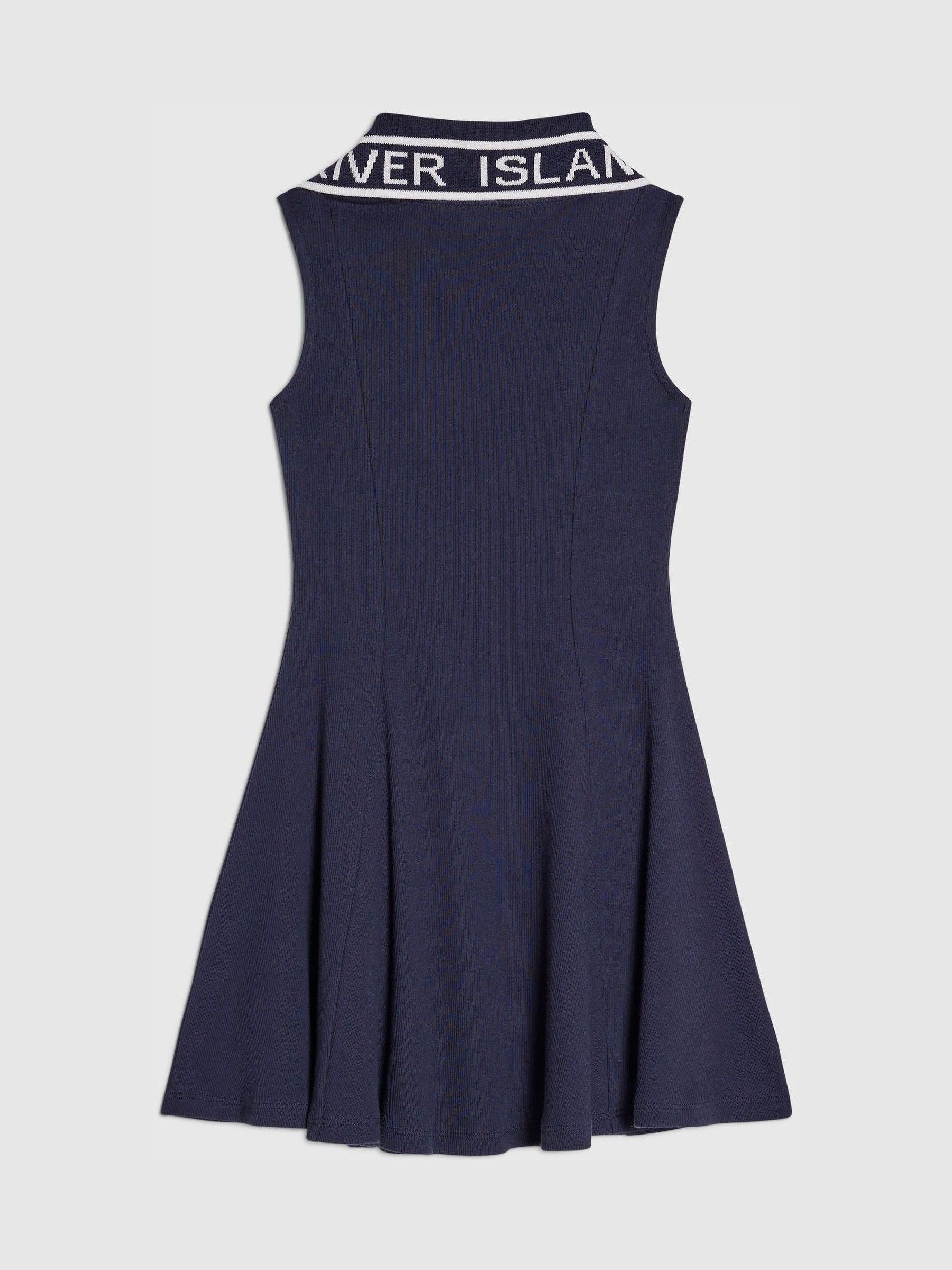 Dsiney Kidz - River Island Blue Logo Collar Polo Dress image 2