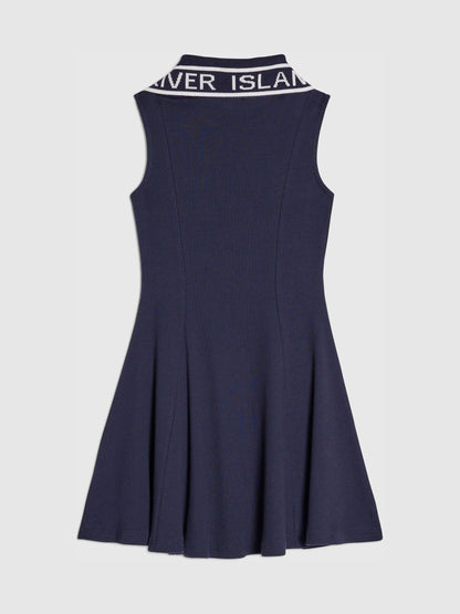 Dsiney Kidz - River Island Blue Logo Collar Polo Dress image 2