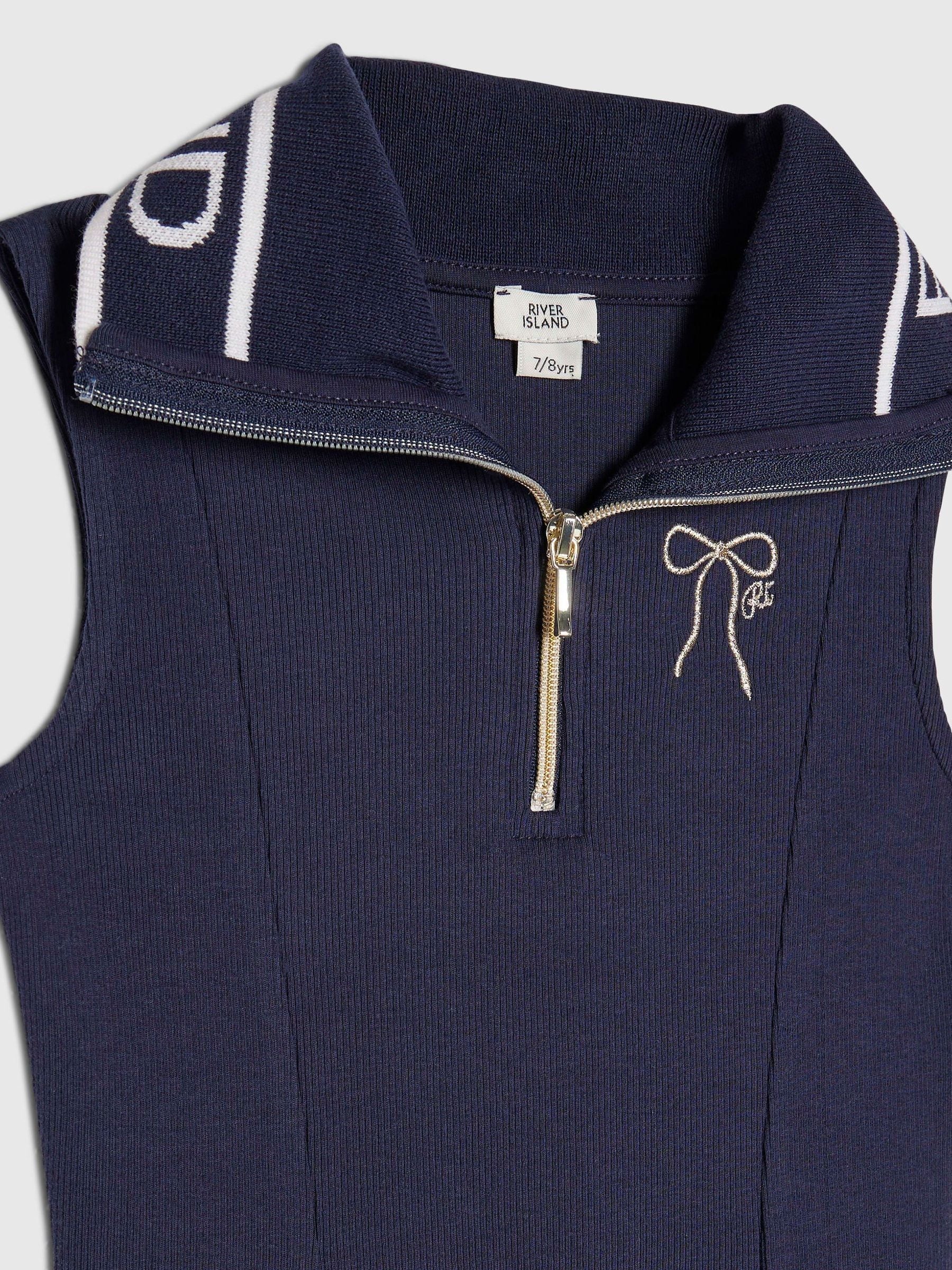 Dsiney Kidz - River Island Blue Logo Collar Polo Dress image 4