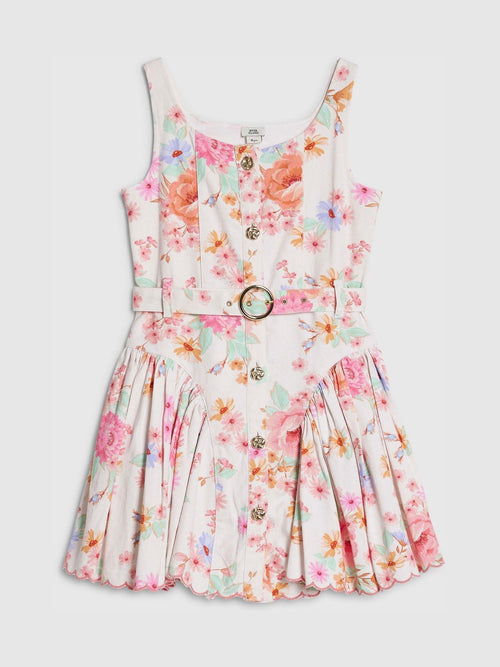 River Island White Ditsy Floral Prom Dress image 1