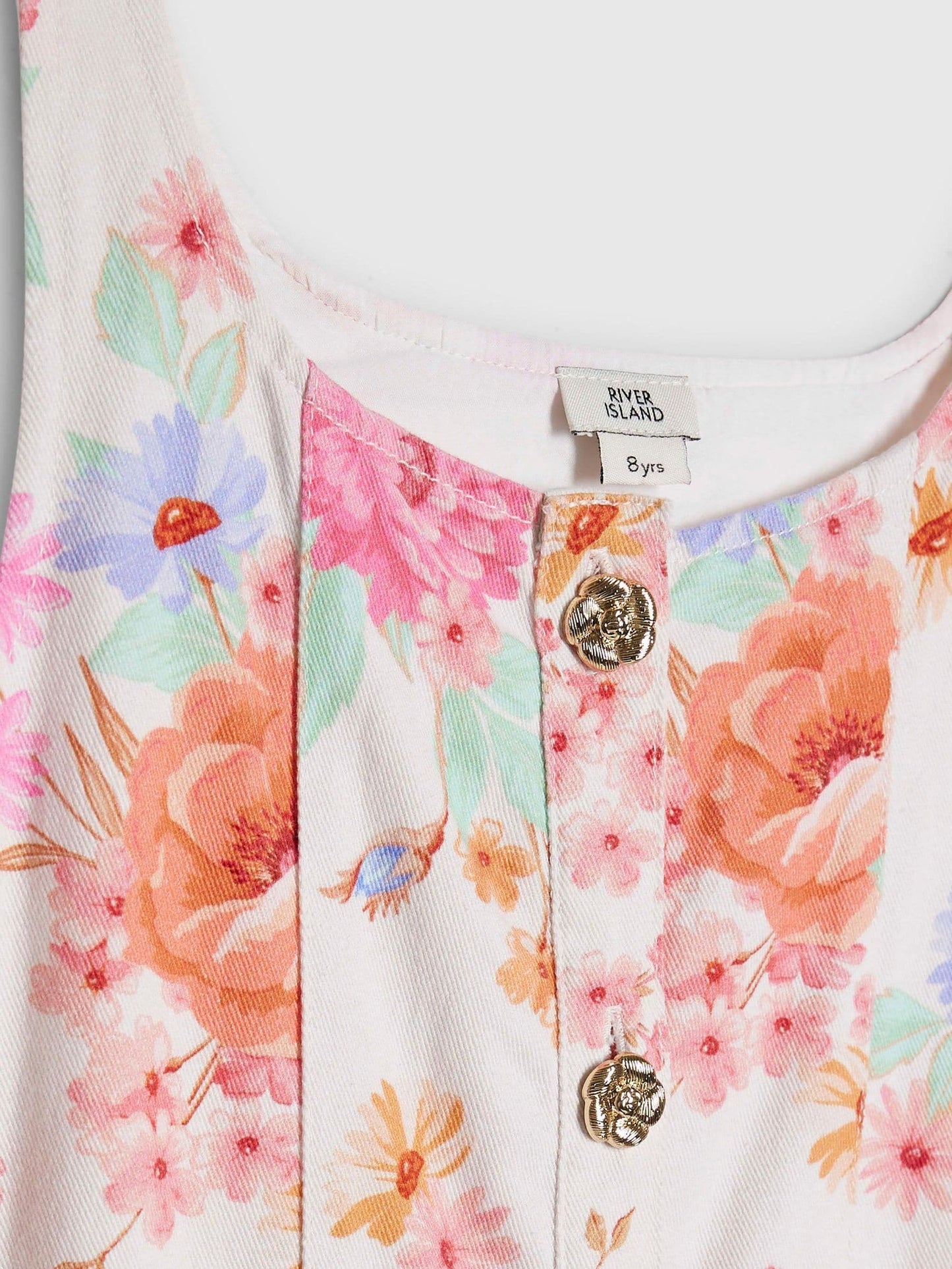 River Island White Ditsy Floral Prom Dress image 3